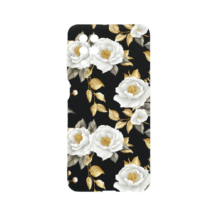BestCase® Husa TPU Ultra Slim compatibila cu Samsung Galaxy A12, Floral - Aesthetic Golden Camellia, 1396478 B 2075