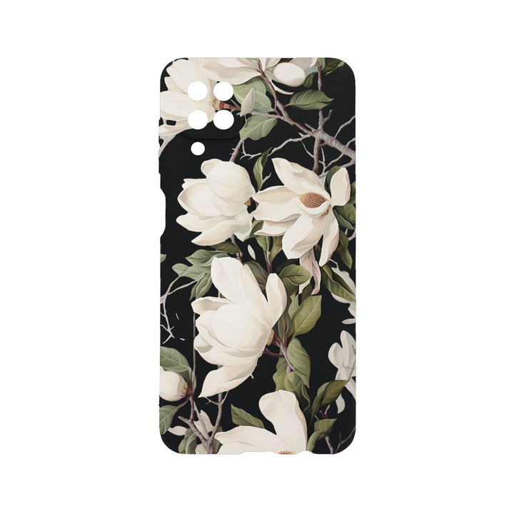 BestCase® Husa TPU Ultra Slim compatibila cu Samsung Galaxy A12, Blooming Magnolia Floral Design, 1396478 B 2047