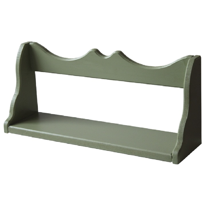 Etajera din lemn, verde, pentru baie, carti, bucatarie, 60 cm