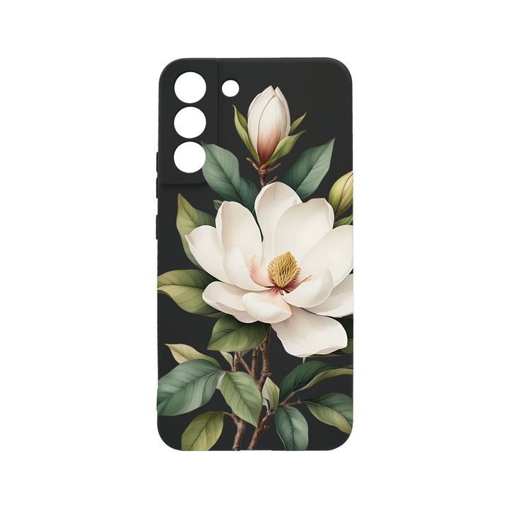 BestCase® Ultra Slim TPU tok Samsung Galaxy S21 FE-vel kompatibilis, virágos - fehér magnólia, 1396546 B 2052