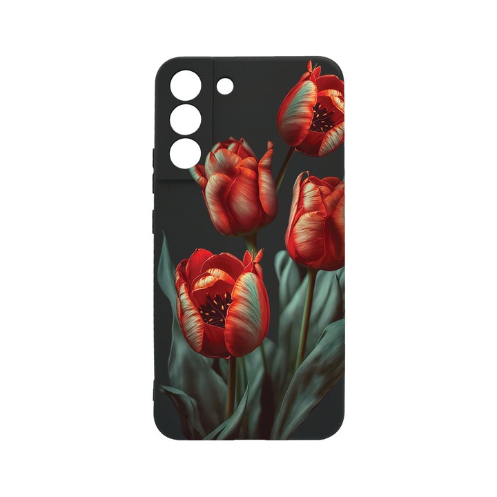 BestCase® Ultra vékony TPU tok Samsung Galaxy S21 FE-vel kompatibilis, virágos - piros tulipán, 1396546 B 2087