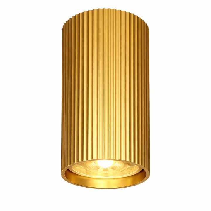 Spot aplicat OnLED, design riflat, auriu, 55x100mm