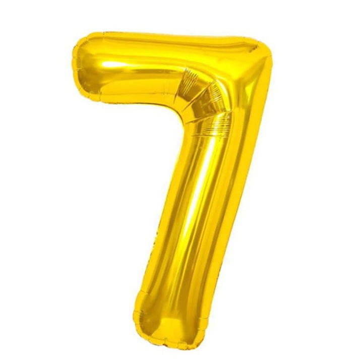 Balon foliowy cifra 7, zloty, 100cm