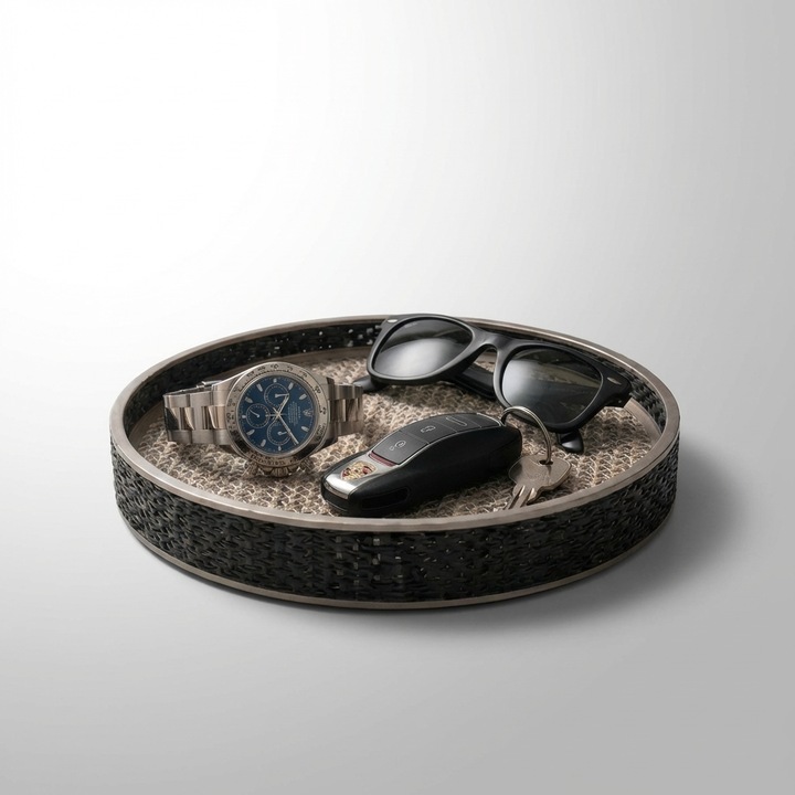 Tava Organizatoare pentru Chei Armonie, Negru, Plastic PLA, 18 cm