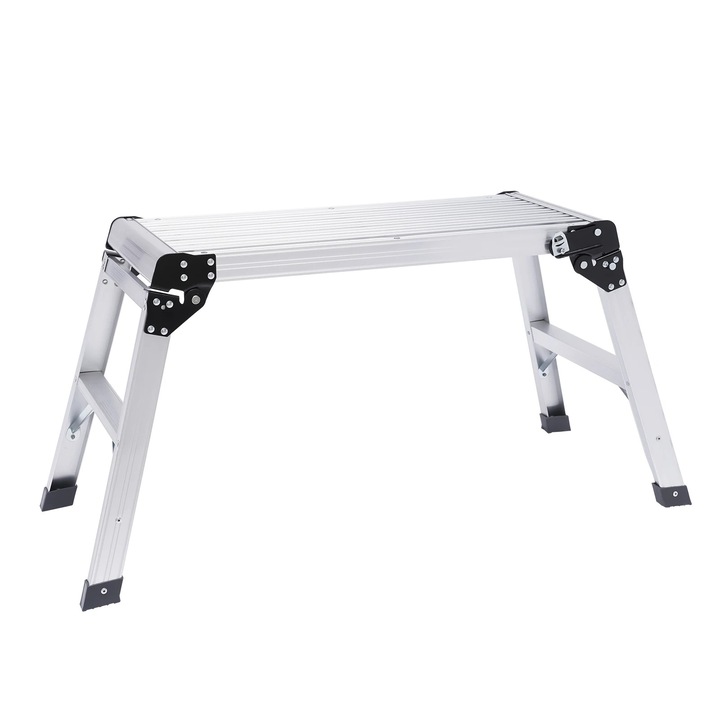 Platforma de lucru din aliaj de aluminiu, Scara platforma pliabila, Sarcina maxima 150 kg, Pentru spalare auto, Curatare geamuri, Decorare, Camping
