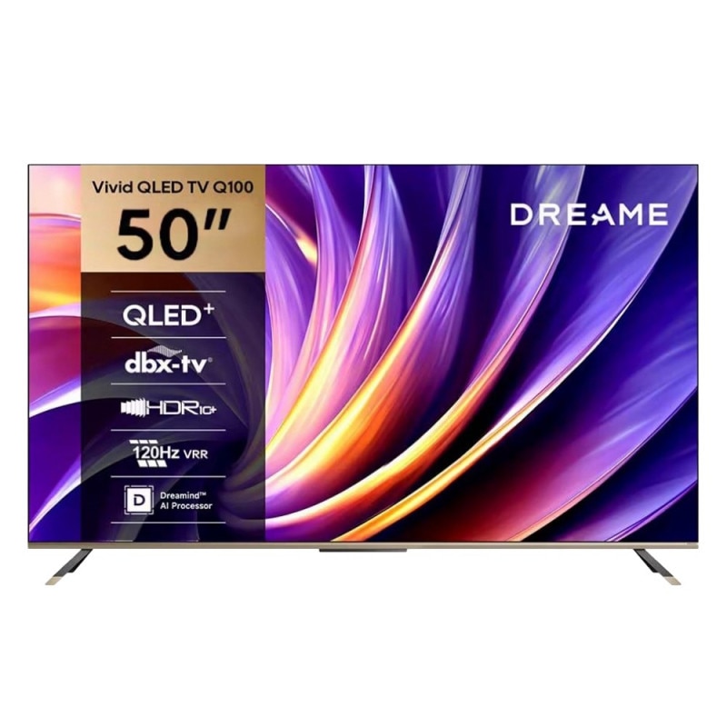 Smart televizor Dreame Vivid 50Q100, 50", 126 cm, 3840x2160, 4K Ultra HD, QLED, 120 Hz, Dreamind™ AI, Negru