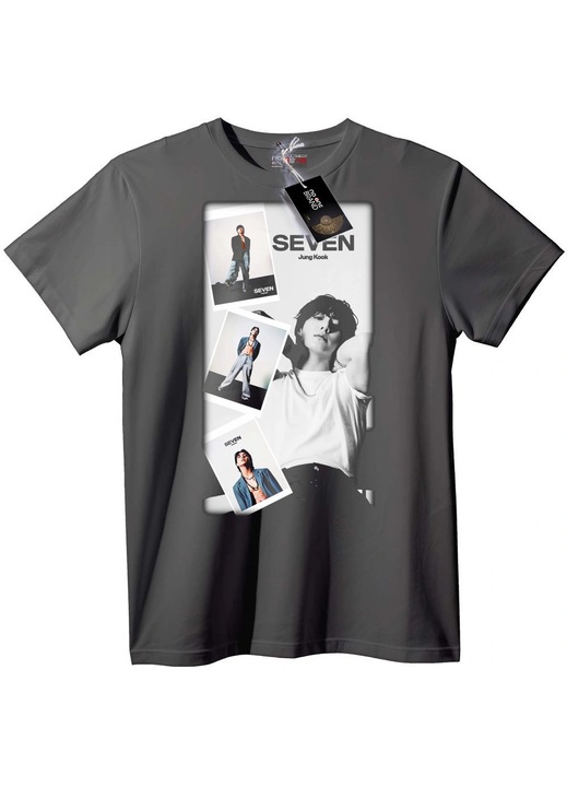 Tricou SEVEN Jung Kook, Gri, XL