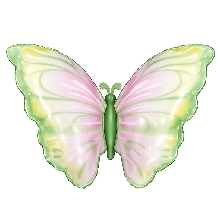 Fólia lufi, pillangó, fesztivál áru, 82x52cm, zöld, partikra