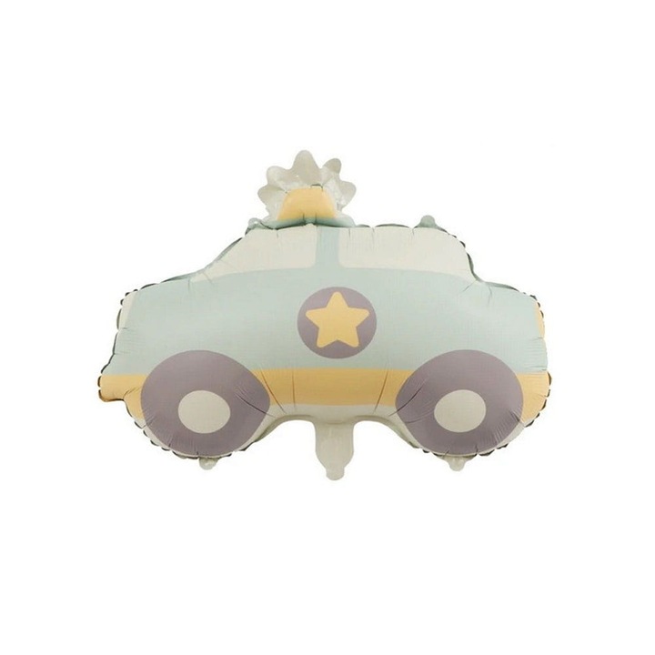 Fólia lufi autó pasztell zöld 56x50cm