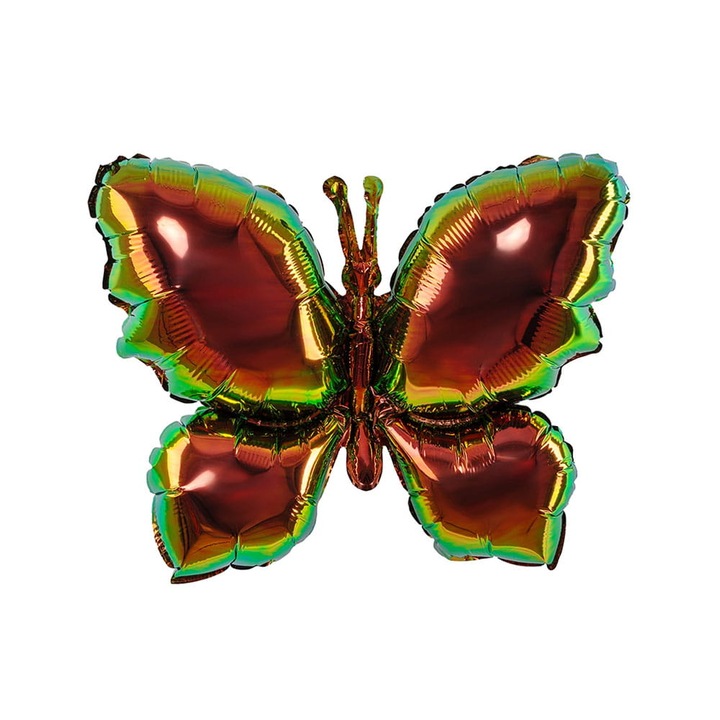 Balon foliowy holografic Motyl, 65x48cm, maroniu