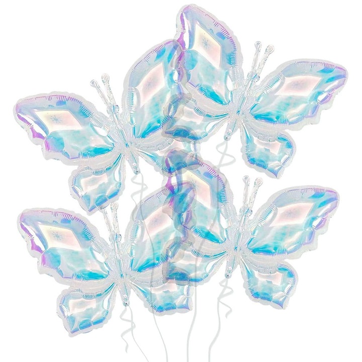 Balon foliowy Motyl 65x48cm perlowy, set decorativ pentru petreceri