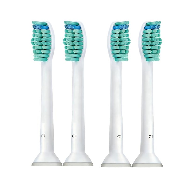 Set 4 rezerve periute electrice alb, compatibile cu Philips Sonicare ProResults HX6014/07