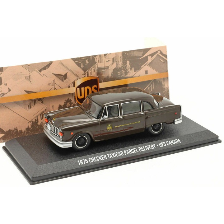 Macheta 1:43 1975 checker taxicab csomagküldő ups canada fém replika