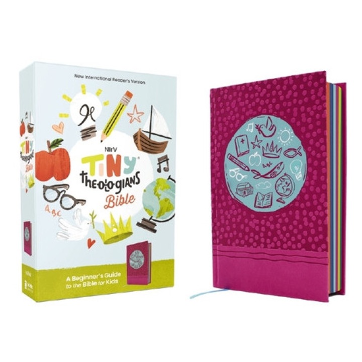 Nirv, Tiny Theologians Bible, Leathersoft Over Board, Pink, Comfort Print: A Beginner's Guide To The Bible - For Kids - Amy Gannett