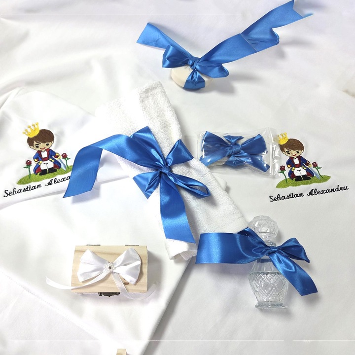 Trusou botez, MCF, Micul Print, bumbac, 9 piese