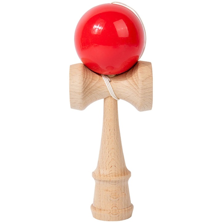 Kendama din Lemn, 18 cm, Jucarie Interactiva pentru Copii si Adulti