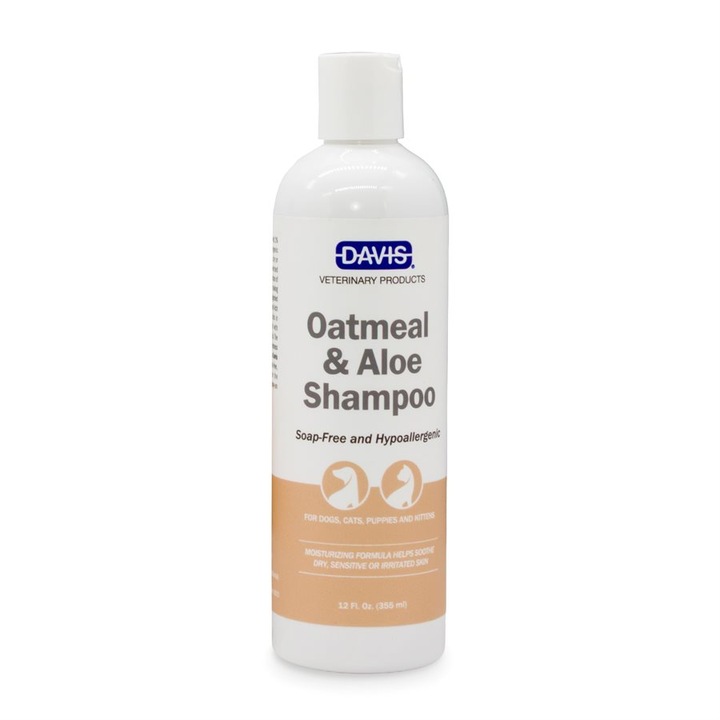 Sampon hipoalergenic pentru caini si pisici DAVIS OATMEAL & ALOE, 355 ml
