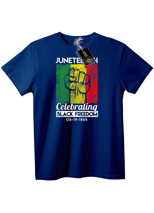 Tricou Juneteenth Black Freedom, Bleumarin, L