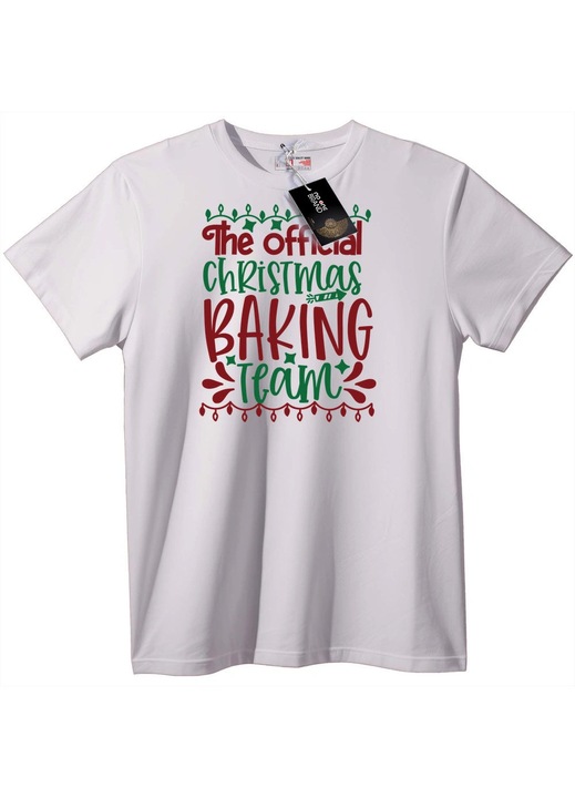Tricou Echipa Oficială de Gătit de Crăciun, Alb