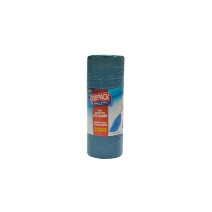1 Кутия X 30 Ролки Торби - Сини Домакински EGEPACK / за боклук LDPE дебели Супер устойчиви 35 L Сини с Връзка, 15 броя на ролка