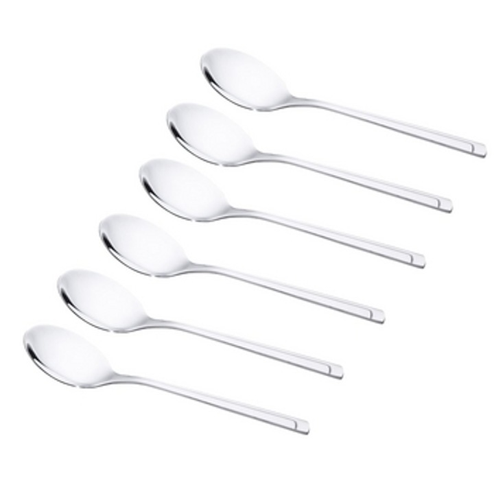 Set de 6 lingurite, Altomdesign, Cosmo, Culoare unica, Otel inoxidabil, Functional, Elegant, Practic, Set de 6, Garantie 2 ani, Greutate 0, 14 kg, Fabricat in
