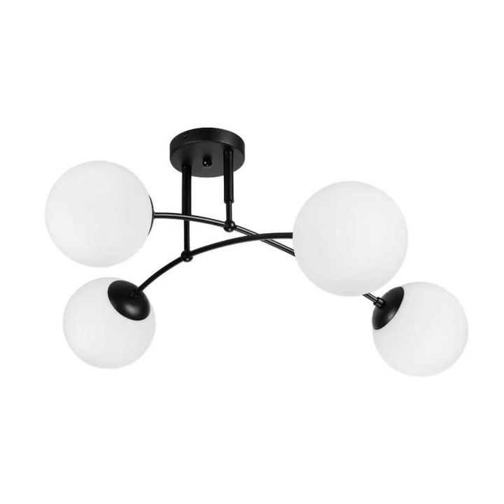 Плафониера за интериор Sefora, 4xE27, черна, Klausen