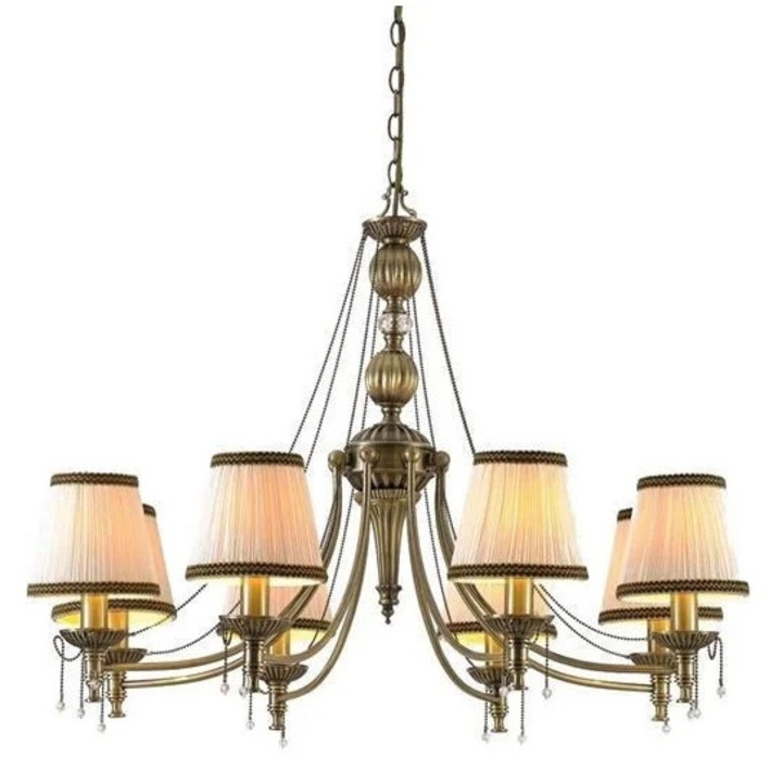 Полилей Antico 8xE14, бронз + крем, IP20, Klausen