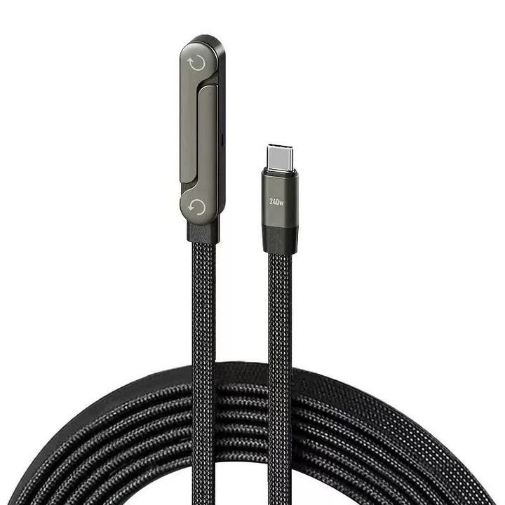 Cablu de date USB Type C cu suport pentru telefon, 1.5m, negru