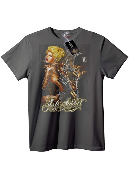 Póló, Tintafüggő, Szürke, XL