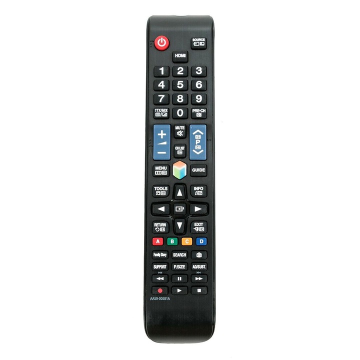Telecomanda Samsung AA59-00581A, compatibila cu TV, functie IR, neagra, 2xAAA