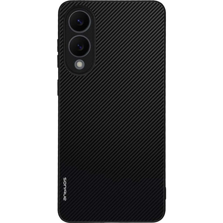 Husa telefon Sonique Carbon Series, protectie extra, design modern, negru, pentru Samsung Galaxy S25 Edge