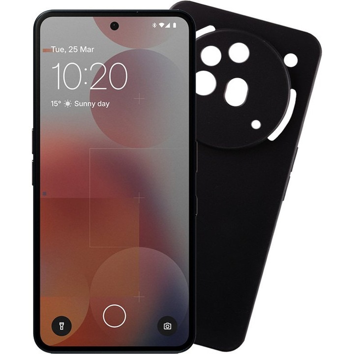 Husa telefon Volte-Tel Nothing Phone 3a Pro 5G, silicon TPU, protectie camera, neagra, 6.77"