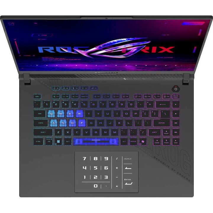 ROG Strix G16 G614PW-RV035, AMD Ryzen 9 8940HX, 16 inch, RAM 32GB, SSD 1TB, nVidia GeForce RTX 5080 16GB, No OS, Eclipse Gray