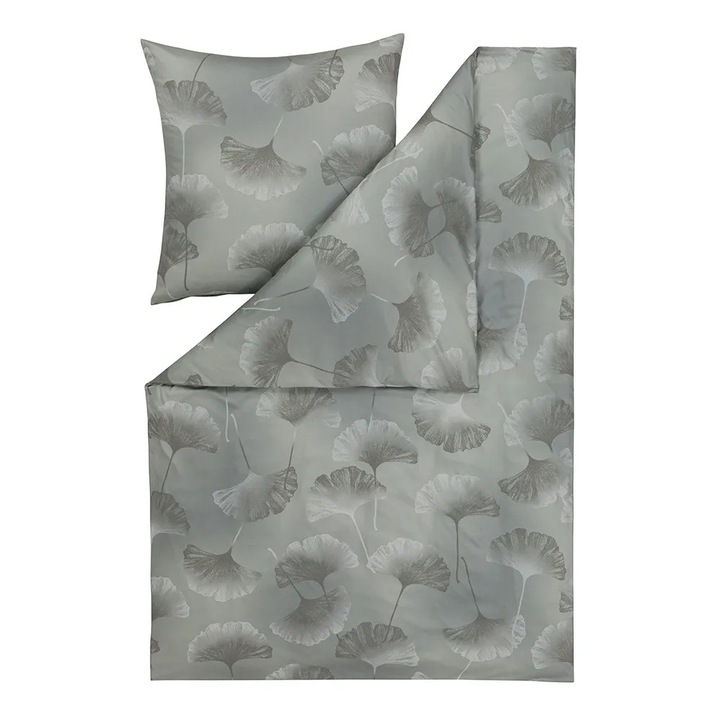 Lenjerie de pat Estella Mako Interlock, 140x200cm, 2 piese, hipoalergenica, rezistenta la pilling, alb