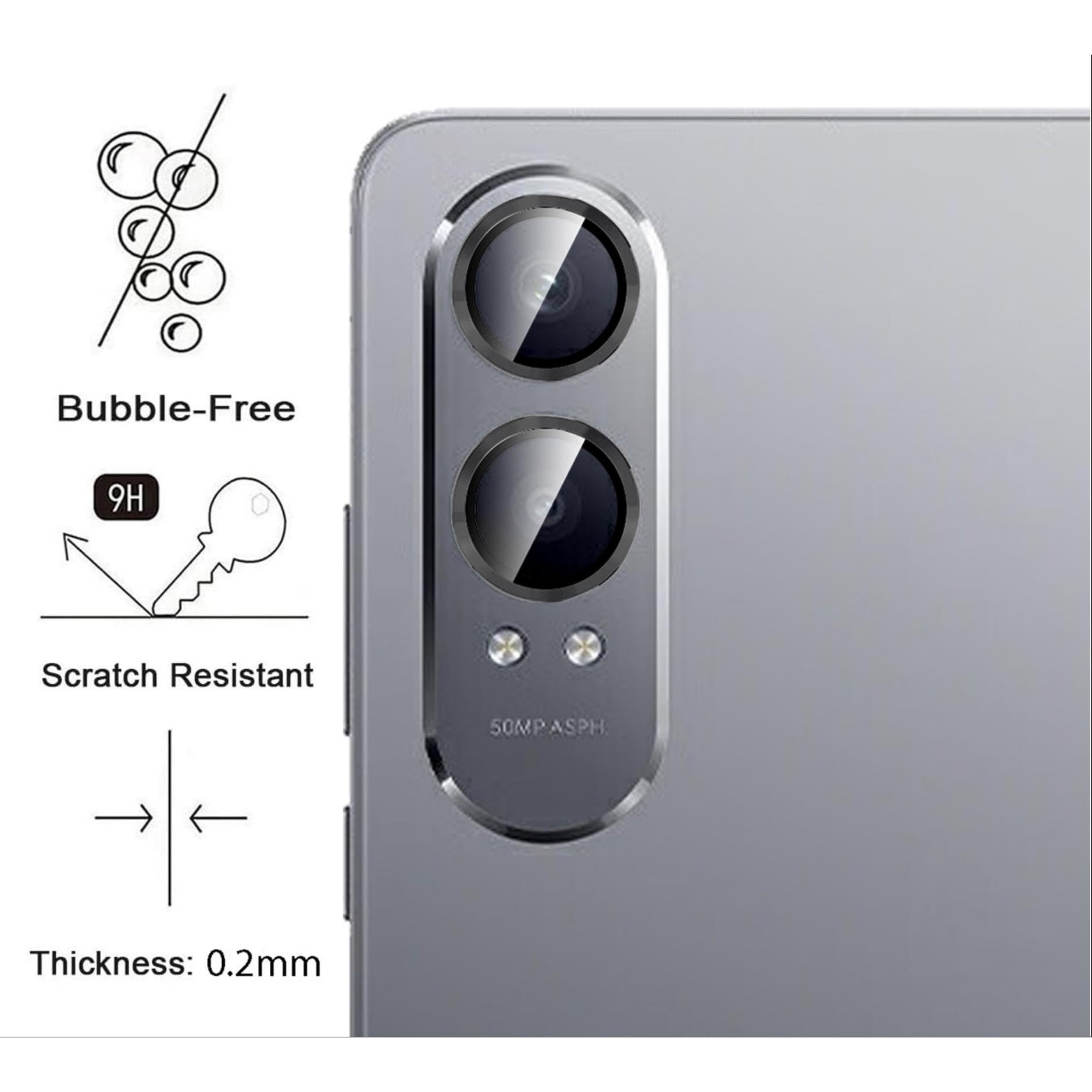 Folie Protectie Giopuey OnePlus Nord CE4 Lite 5G, Inel Metal + Sticla, Argintiu