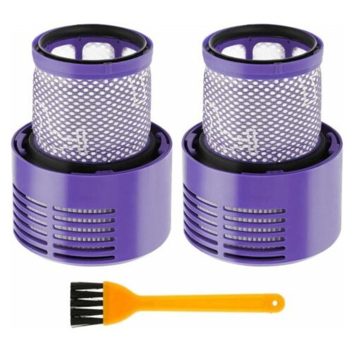 Set 2 filtre reutilizabile pentru aspirator V10 Cyclone, Animal, Absolute, Total Clean, cu perie de curatare