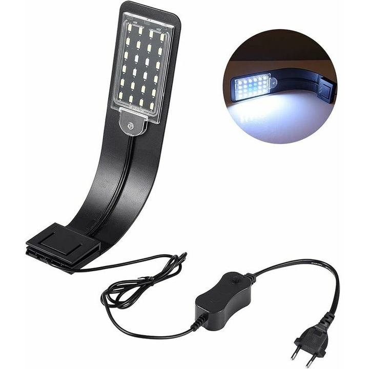 Iluminare acvariu LED, 10W, alb-albastru, 30x60cm, set pentru acvarii