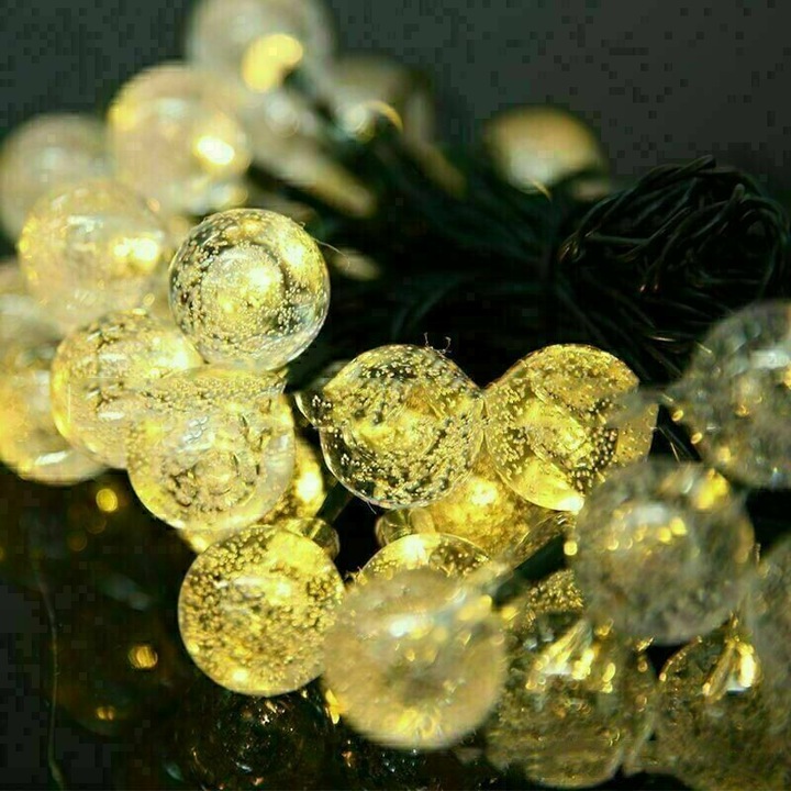 Lumina solara de exterior, 6.5m, 30 LED, moduri de iluminare, alb, pentru gradina, terasa, balcon, petrecere