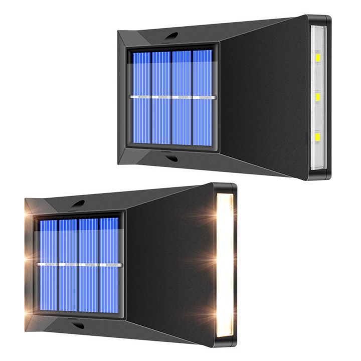 Set 2 lampi solare de exterior, iluminare LED, impermeabile, 1800 mAh, 1.8x3m