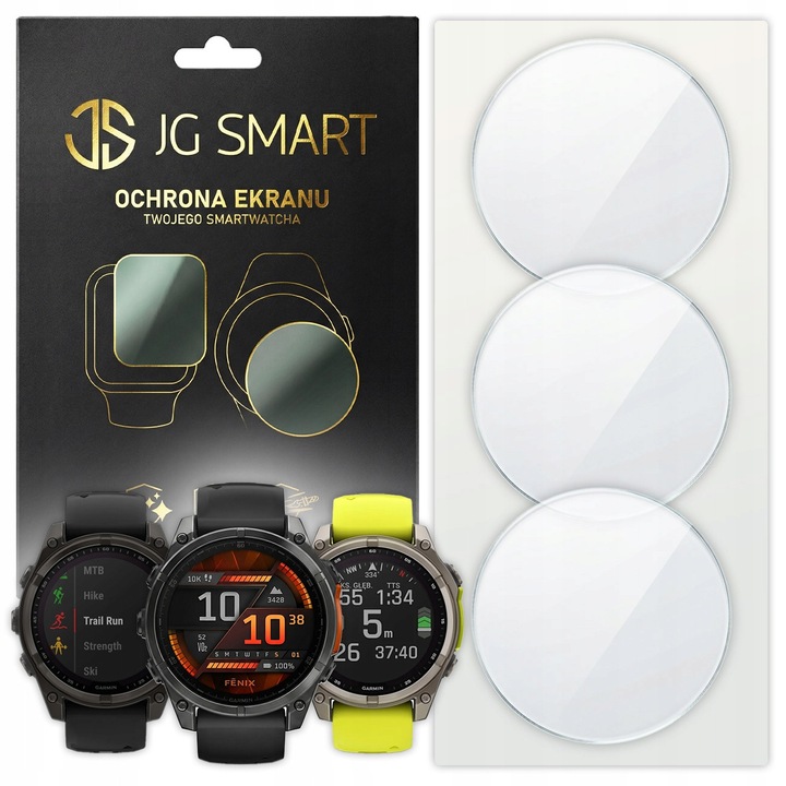 Set 3x Sticlă securizată JG Smart pentru Garmin Fenix 8 47 mm, 9H, 41 mm
