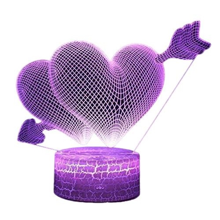 3D illúziós éjjeli lámpa, 16 szín, távirányítóval vezérelhető, 22x13x0.4cm