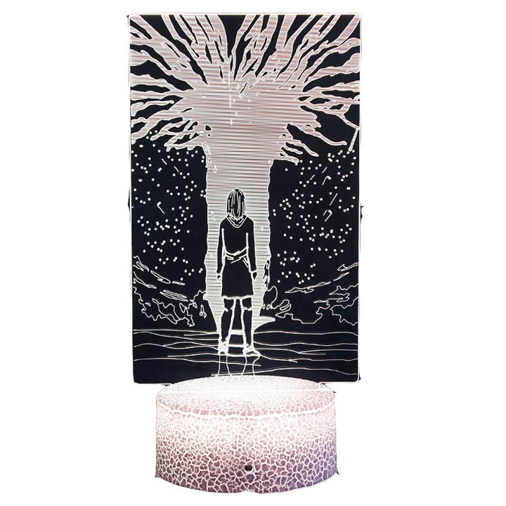Lampa de veghe 3D LED, multicolor, cu control de la distanta, USB, pentru fani anime