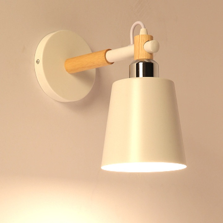 Aplica de perete, lampa din fier, design nordic simplu, 40W, E27, pentru dormitor, living, bucatarie