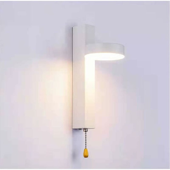 LED fali lámpa 9W, 3 választható színnel, forgatható, fehér, nappaliba, hálószobába, konyhába