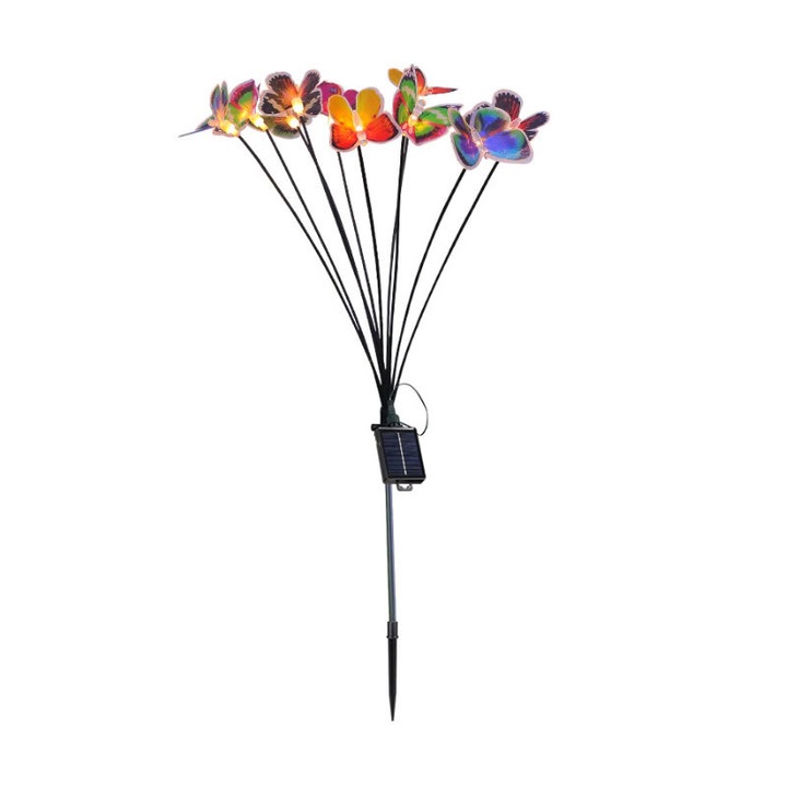 Set 2 lampi solare LED, design fluture, impermeabile, 66cm