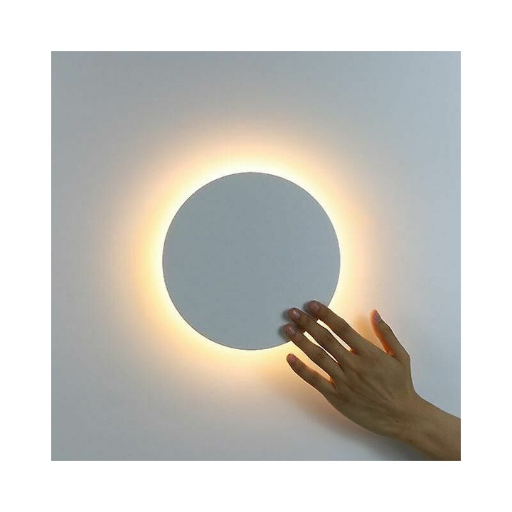 Modern kerek LED fali lámpa érintőkapcsolóval, fekete-fehér, változtatható méretű, szett hálószobába és nappaliba