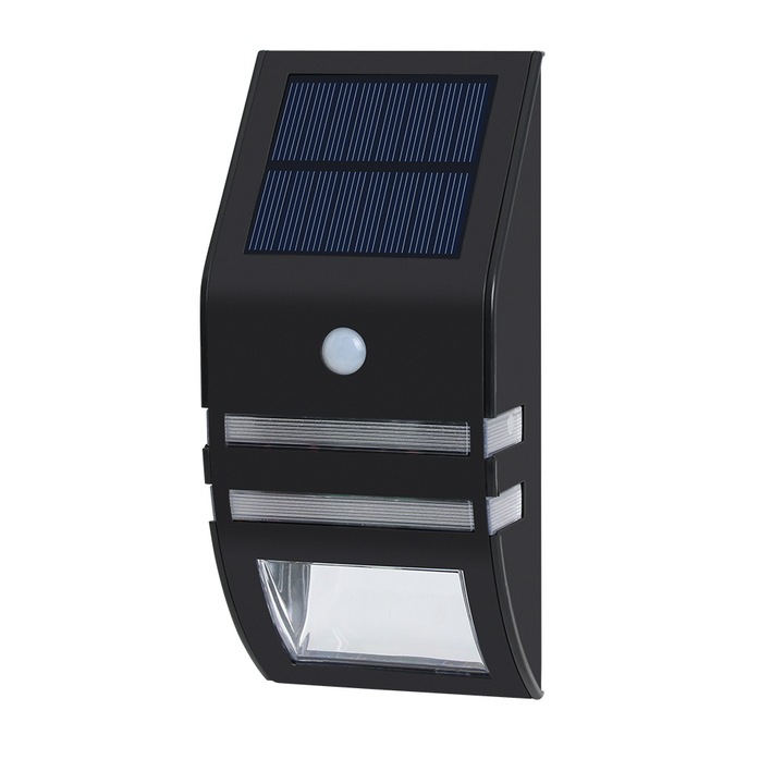 Lampa solara de perete, LED, impermeabila, mod de detectare a corpului uman, 17x8x5cm, pentru exterior