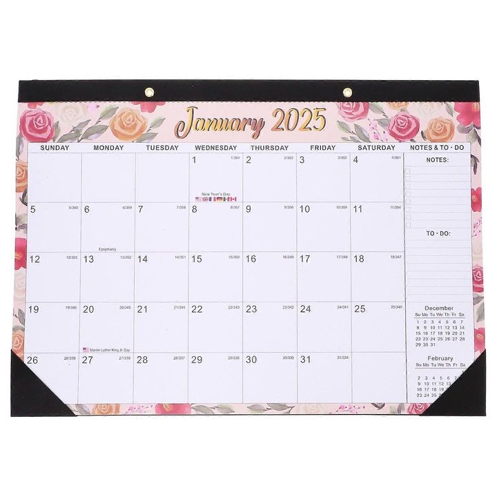 Calendar 2025, multicolor, 43x30.5cm, agenda de planificare, set