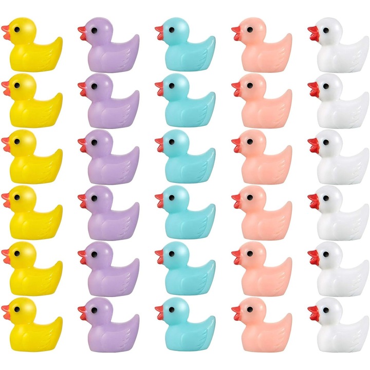Set 50 Piese Ornamente Rate Miniaturale, 5 Culori, Accesorii DIY pentru Casa si Gradina