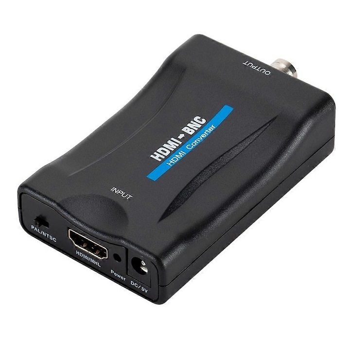 HDMI към BNC конвертор, композитен видео кабел, поддържа NTSC PAL, 480i, 576i